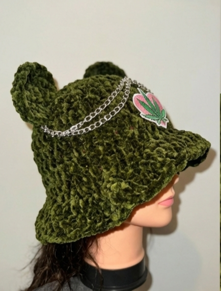 Crochet 420-Love Bear Ear Hat