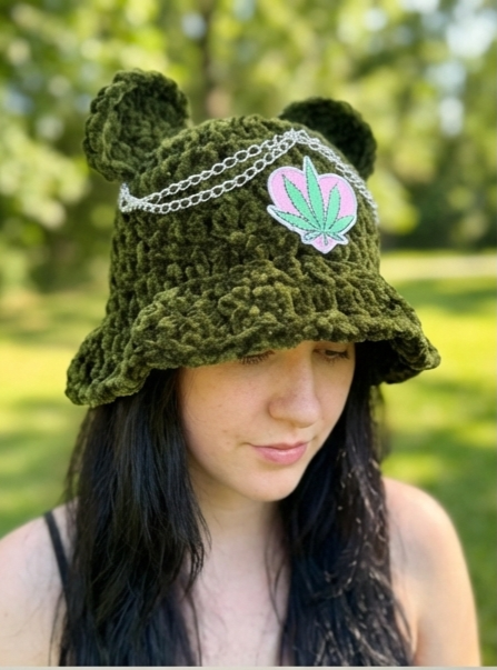 Crochet 420-Love Bear Ear Hat