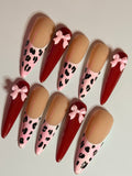 Pink Leopard Glam Press On Nails