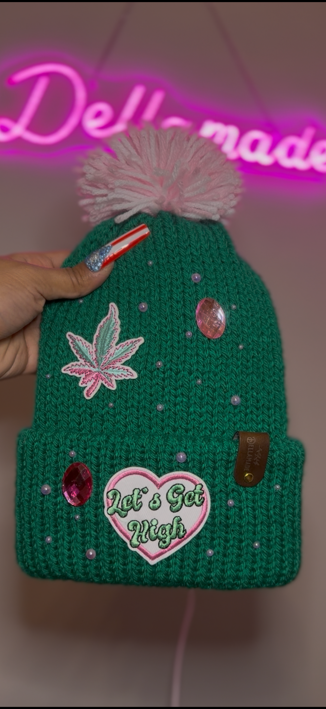 “Let’s Get High” 🍃 Pom Pom Beanie